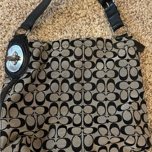 Coach Black and gray Signature Shoulder Bag